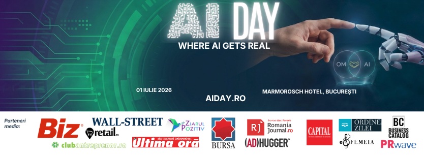 AI DAY: Primul eveniment din România dedicat exclusiv implementării concrete, legale și strategice a Inteligenței Artificiale în organizații