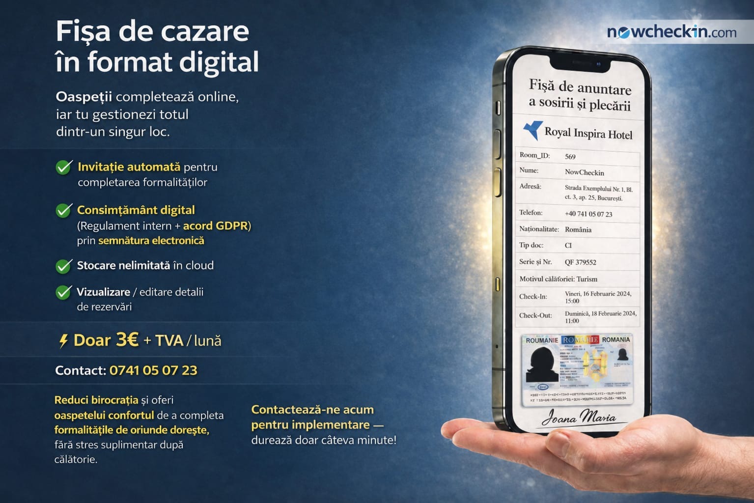 Digitalizarea în ospitalitate: Cum eficientizează fișa de cazare online managementul hotelier în 2026